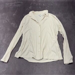 Banana republic Cream Button-Up Women's Top casual stretchy size Large